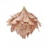 Vianočná guľa s listami – broskyňová 8 cm