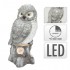 Sivá sova na pni s LED 25 x 53 cm