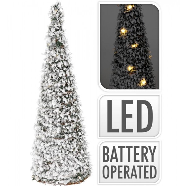 Zasnežený vianočný stromček s LED 40 cm