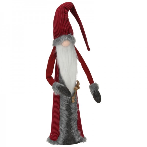 Vianočný škriatok s dlhou čiapkou – červený 80 cm