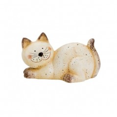 Ležiaca mačka – béžová 15 x 10 cm