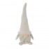 Vianočný škriatok s dlhou huňatou čiapkou – biely 49 cm